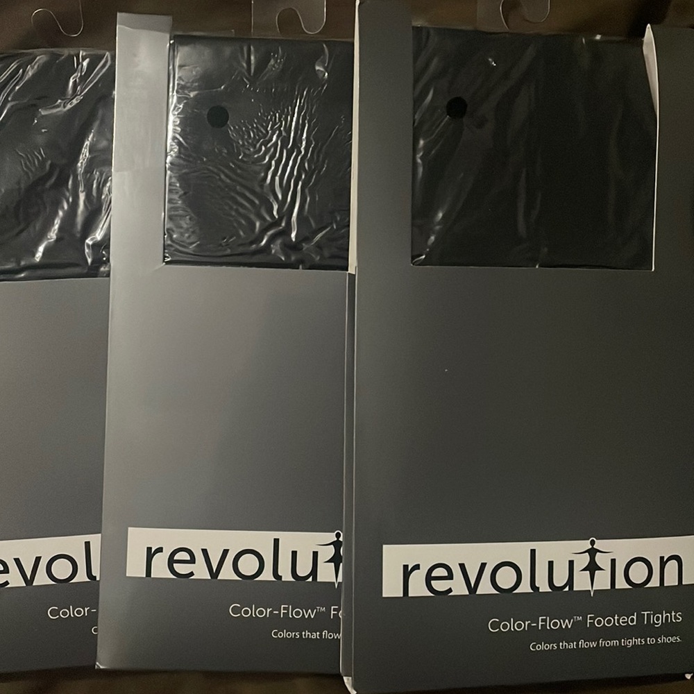 Revolution Color-Flow Footed Tights, Small Adult, Black, NWT
